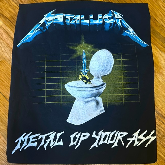 METALLICA Retro Metal Up Your A Band Shirt Reissue Tee 80s 90s GLOWS!! - Picture 1 of 8